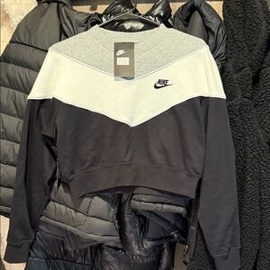 Nike Women's Two-Tone Sweatshirt - Light Gray and Black